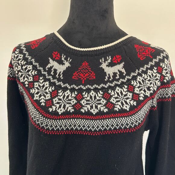 Charter Club Fair Isle, Reindeer and Tree Sweater, Holiday, Girls Sz XL - Picture 1 of 8